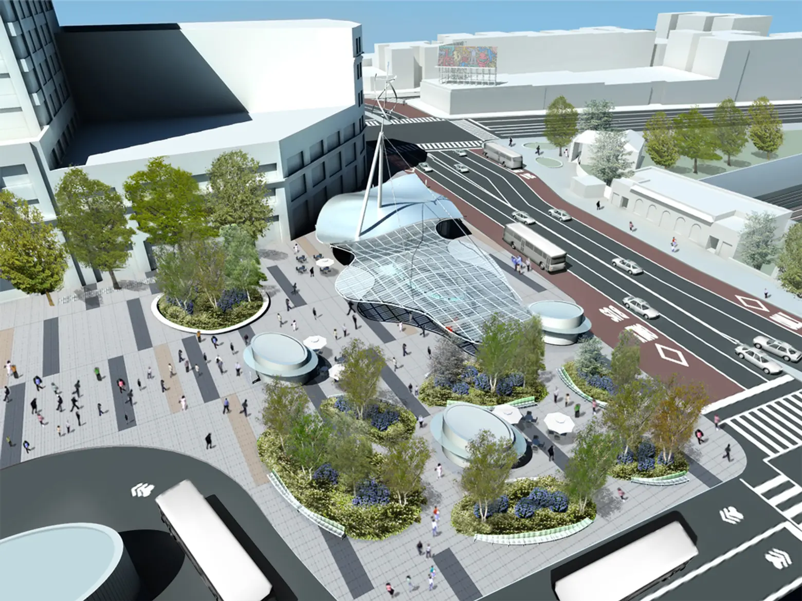 A rendering of the plans for Fordham Plaza.