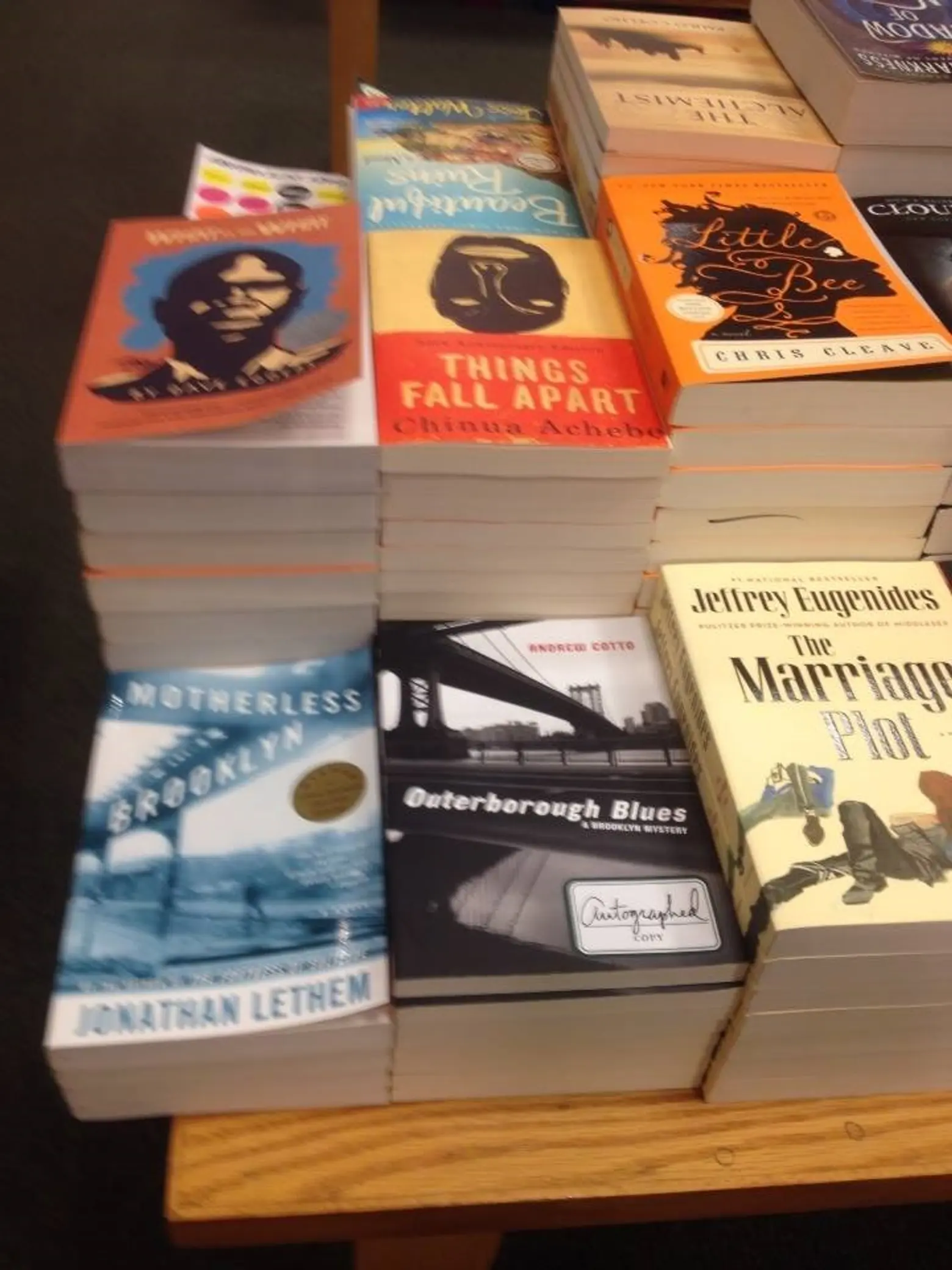 Andrew Cotto's novel, Outerborough Blues: A Brooklyn Mystery -  front, center - at Barnes & Noble. 