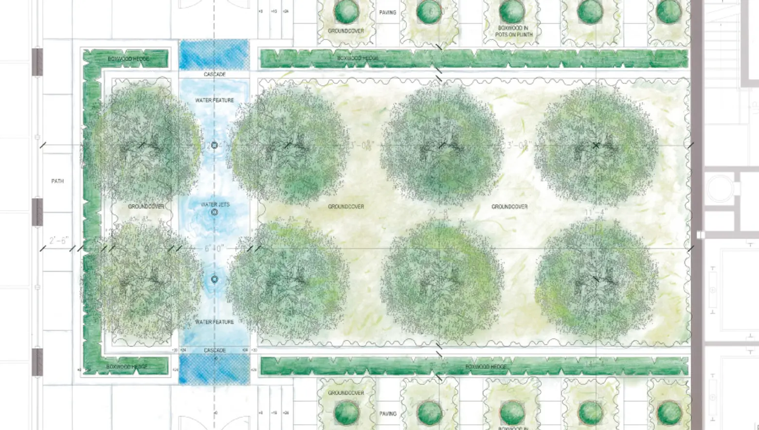 A rendering of the "look but don't touch" courtyard to be built at the Sterling Mason plan