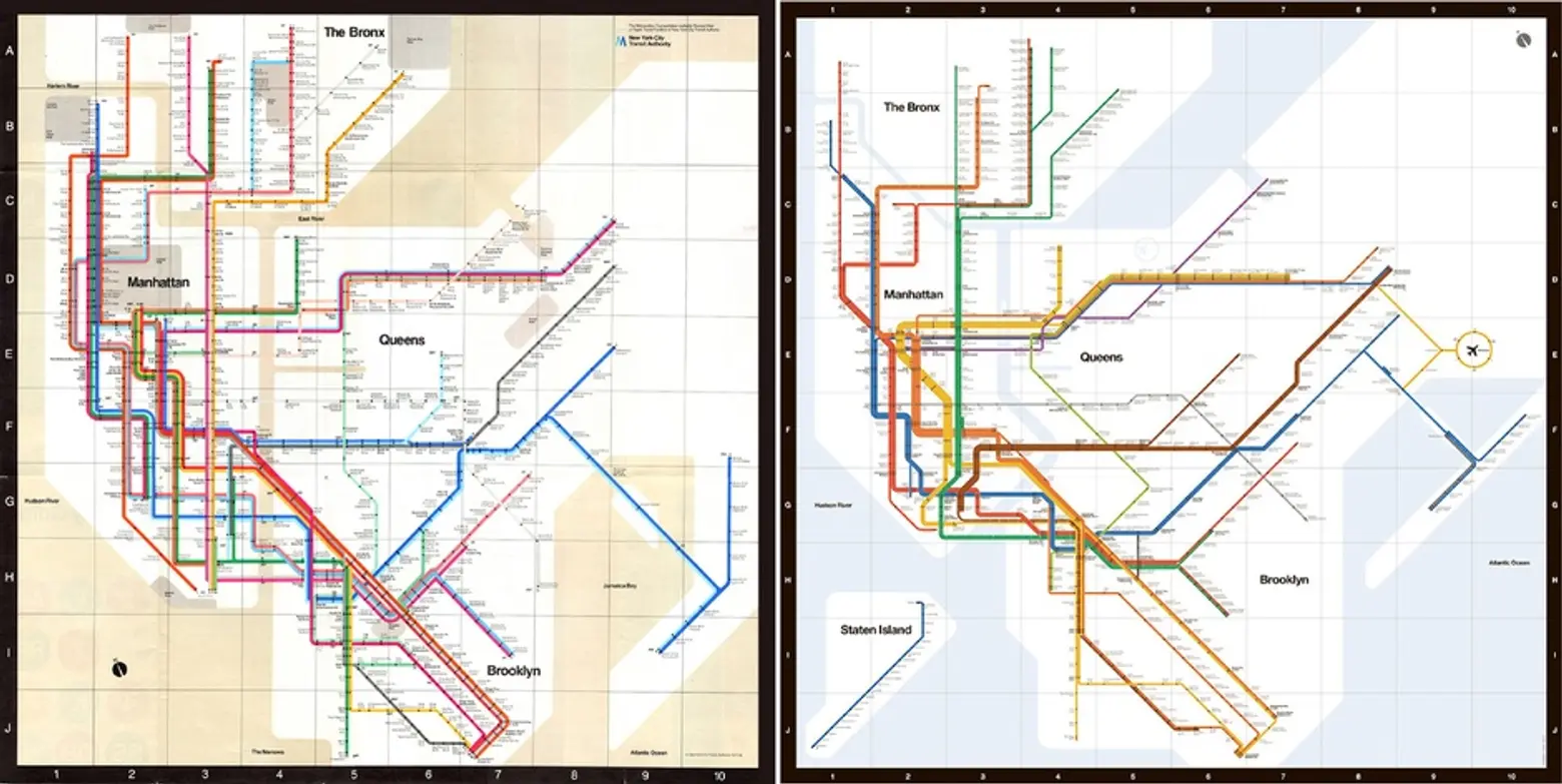 Massimo Vignelli, NYC Subway Maps, NYC Vignelli map, underground subway maps
