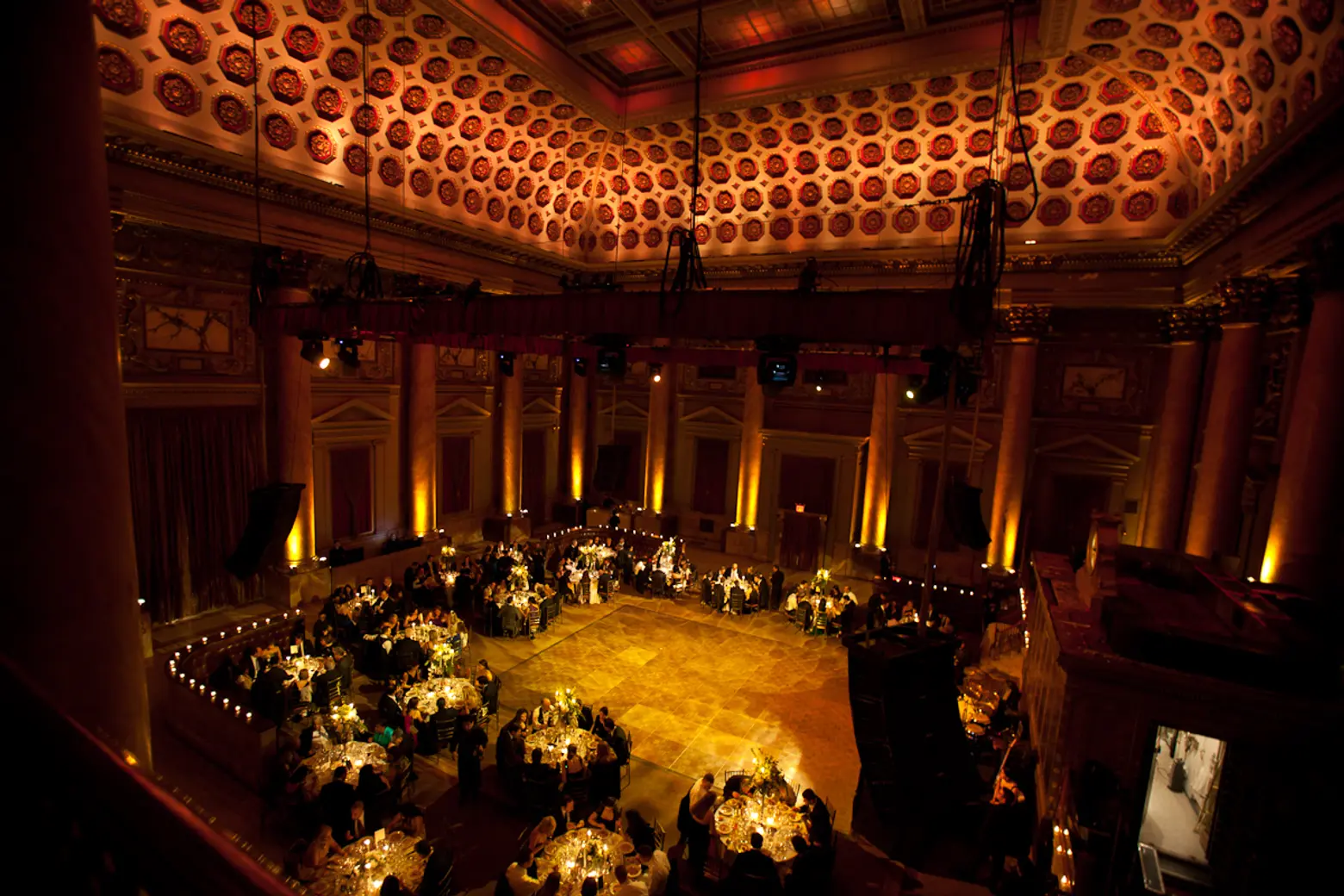 A wedding taking place inside Capitale New York, formerly the Bowery Savings Bank.