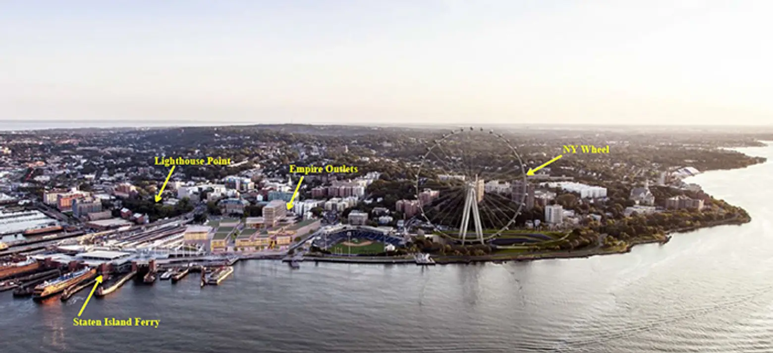 St. George Redevelopment Project, Staten Island waterfront, New York Wheel, Empire Outlet Mall, Lighthouse Point