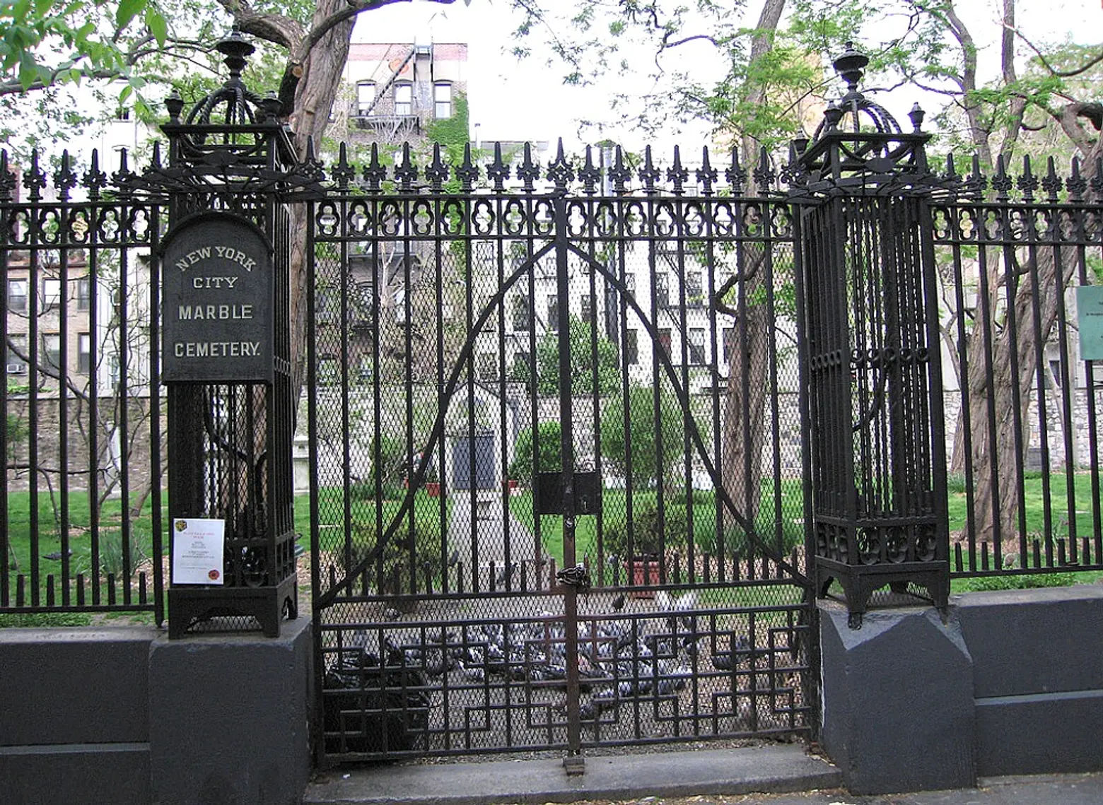 New York City Marble Cemetery, East Village history, historic NYC cemeteries