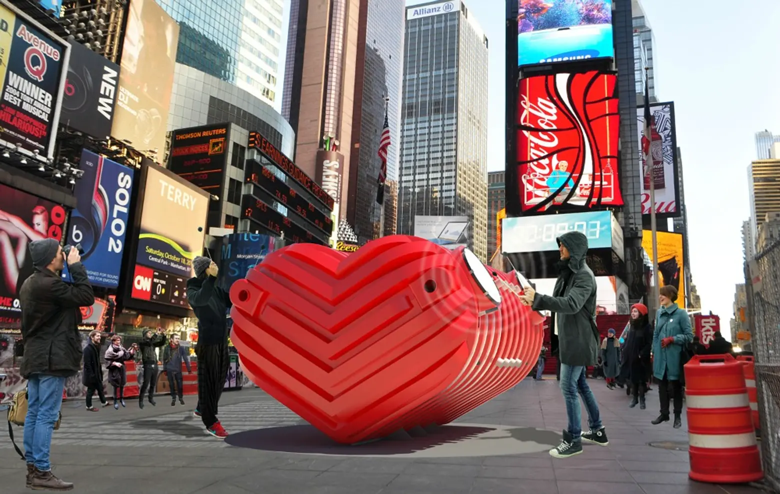 Stereotank, Heartbeat, Times Square, NYC public art
