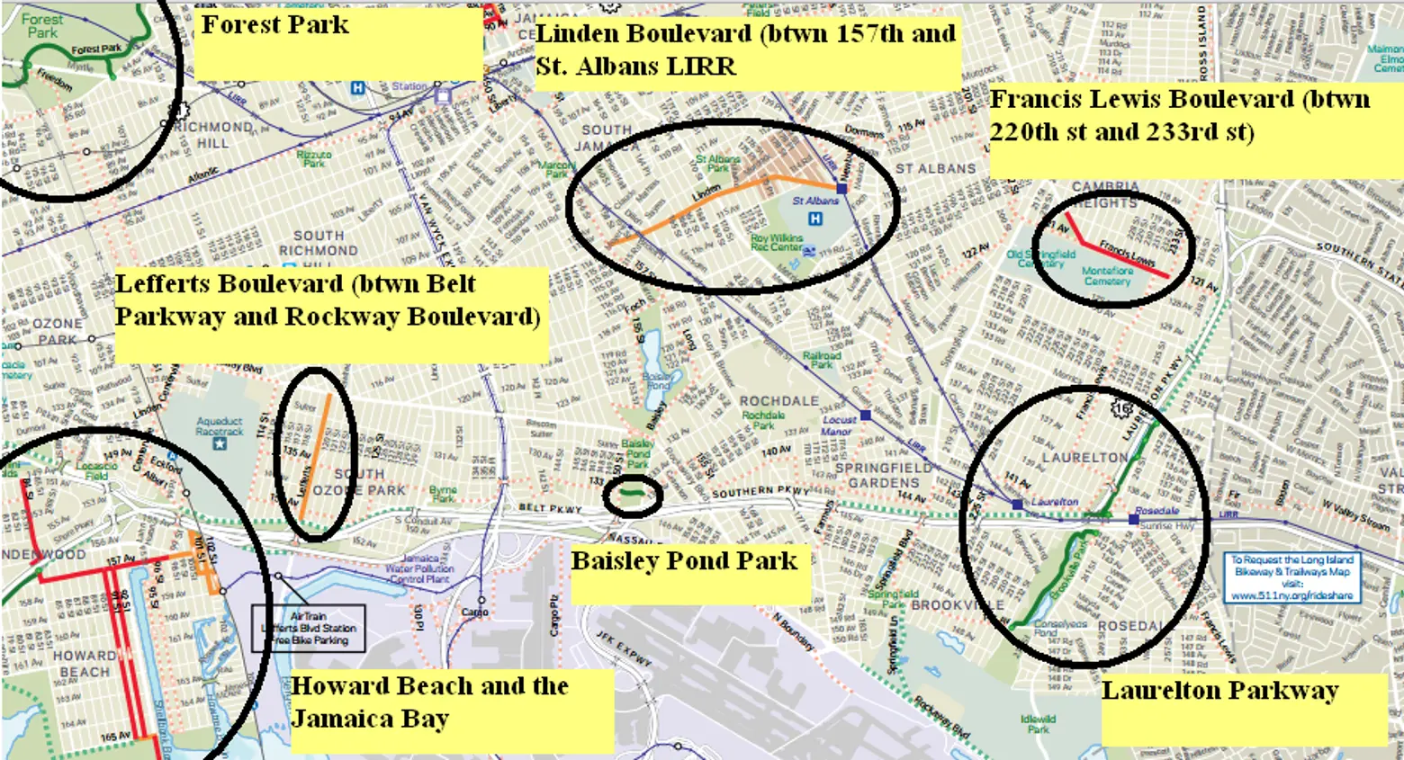 Queens bike map