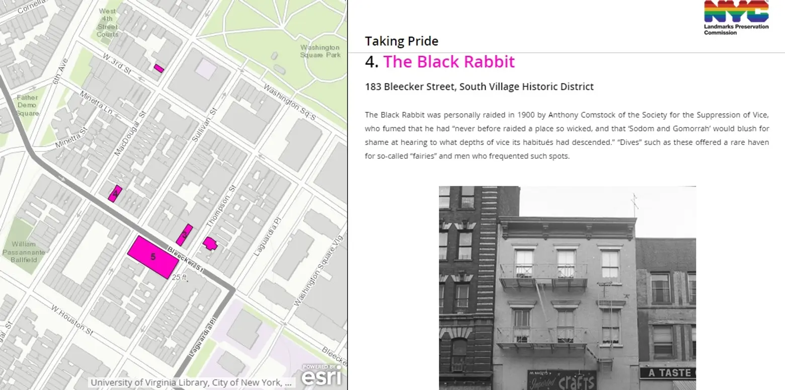 Taking Pride map, NYC LGBT history, NYC Pride, The Black Rabbit