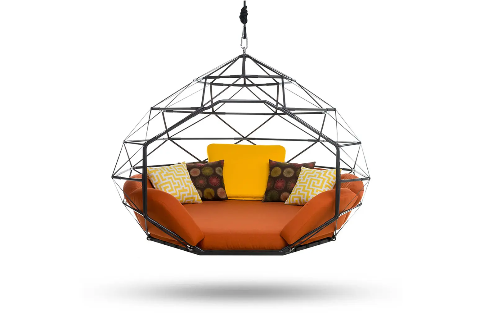 Richie Duncan, hanging geodesic domes, Kodama Zomes, customizable floating furniture, Sacred geometry, Buckminster Fuller, hanging cocoon, summer furniture