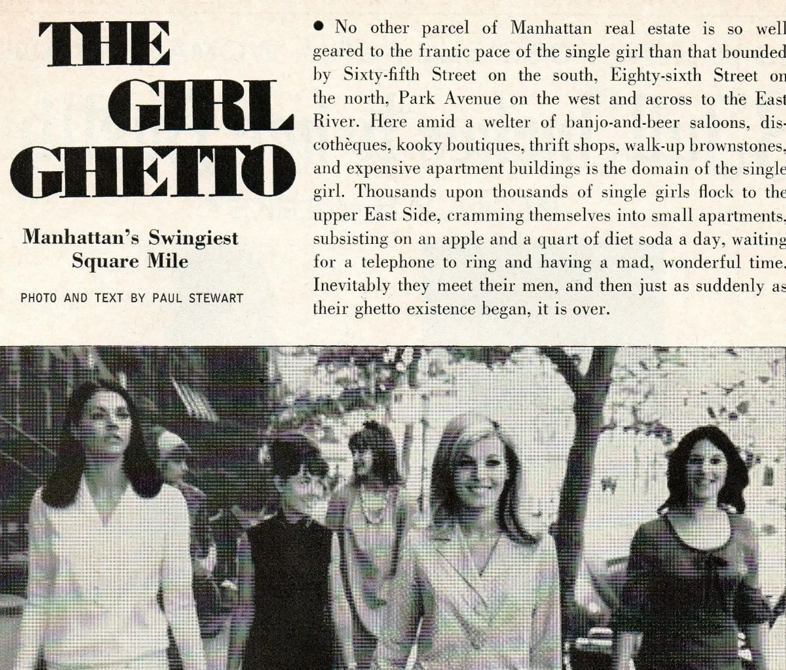 The Girl Ghetto, Upper East Side, New York in the 1960s