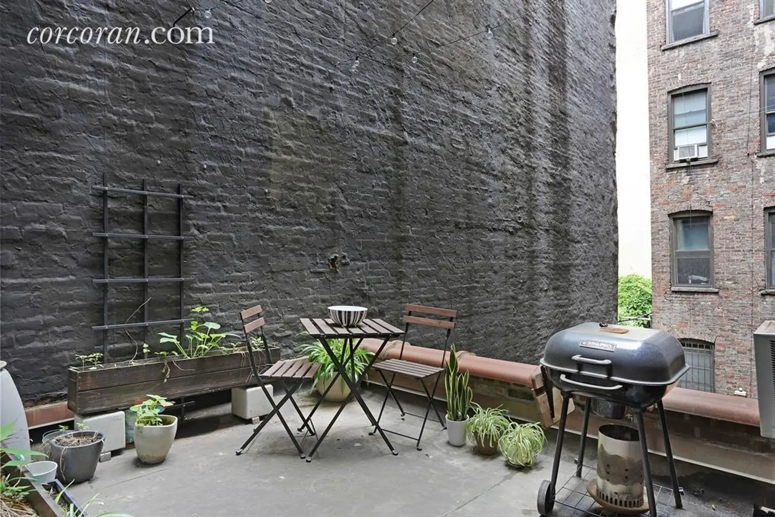 315 East 12th Street, outdoor terrace, exposed brick