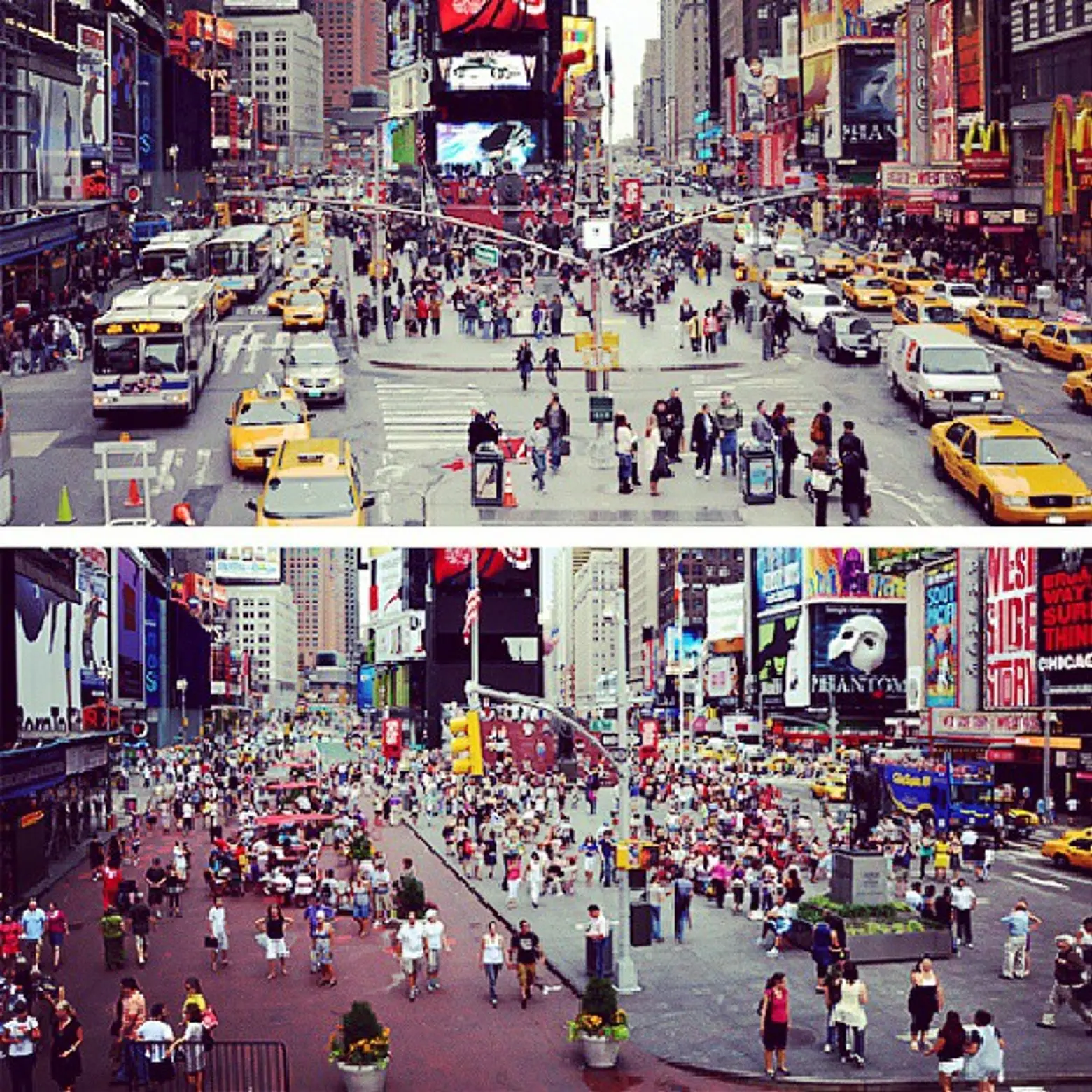 times square before and after