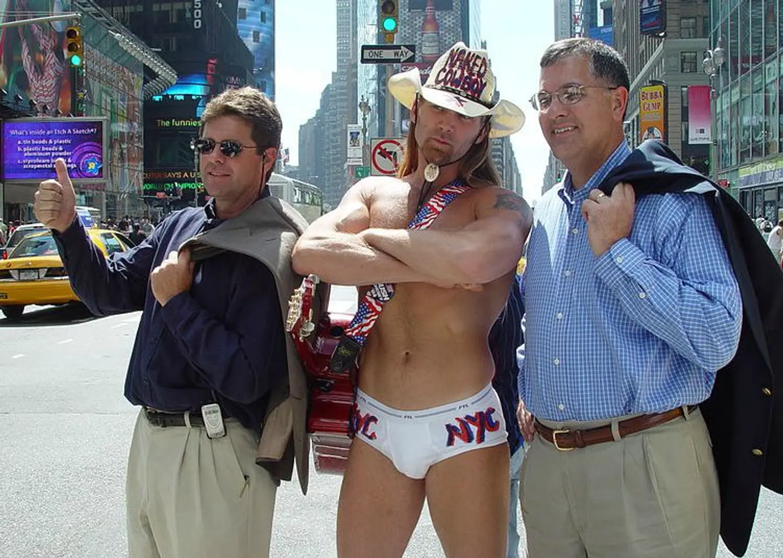 naked cowboy, Times Square