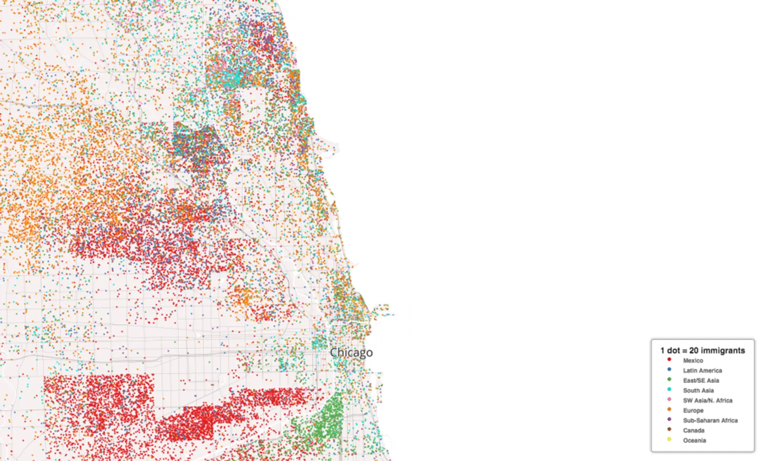 Mapping Immigrant America, Kyle Walker, immigration map, Chicago population map