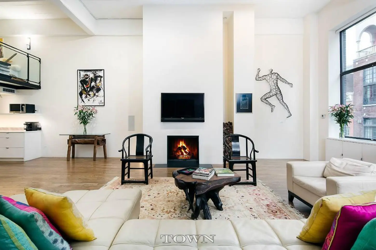 377 West 11th Street , West Village, Manhattan Co-op for Sale, NYC Apartment, Cool Listing, Glass Catwalk, Fireplace, Interiors
