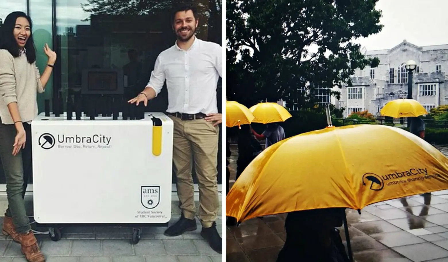 UmbraCity, umbrella share program, rental umbrellas