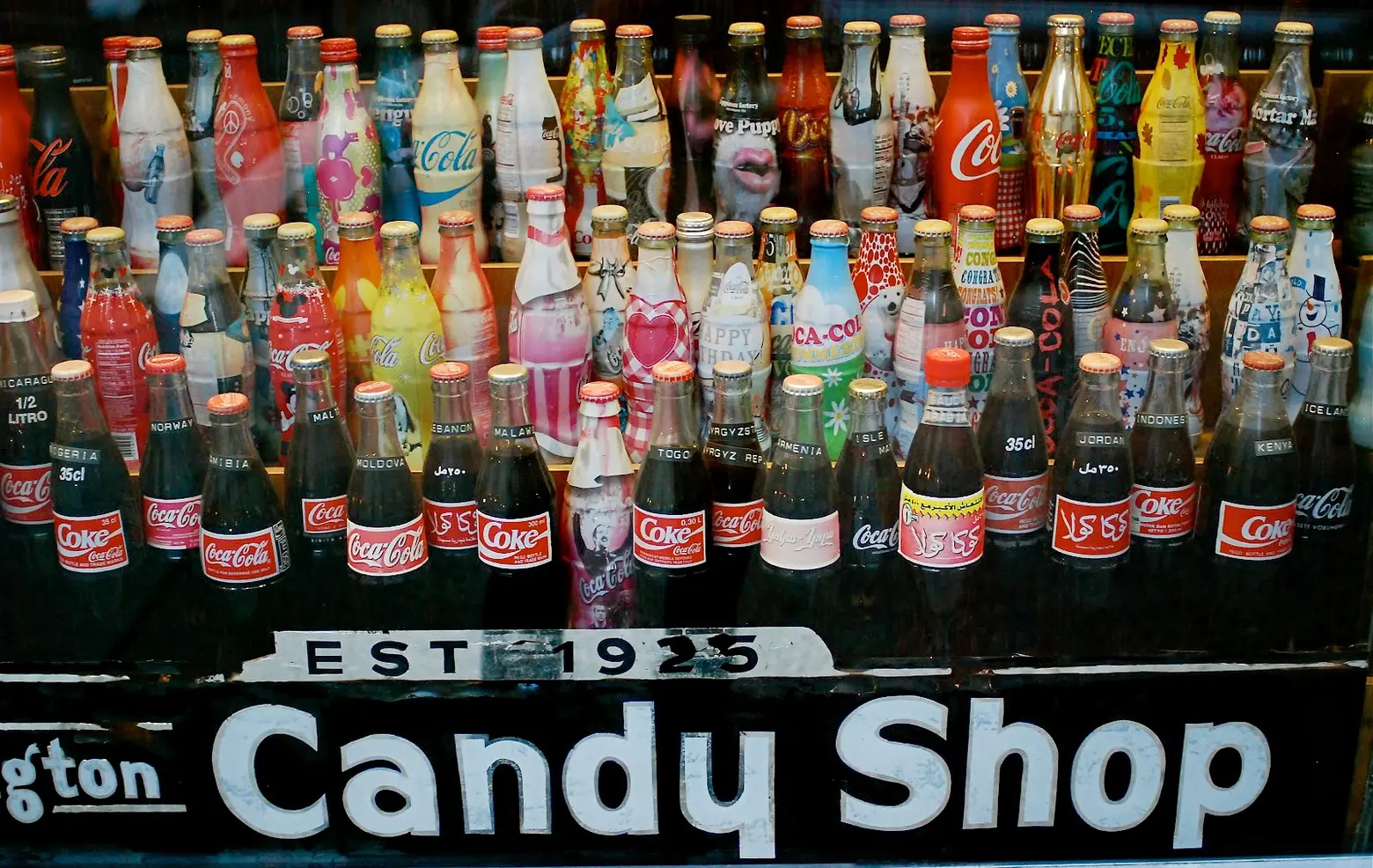 Lexington Candy Shop, Coca Cola collection, vintage coke bottles, NYC luncheonette