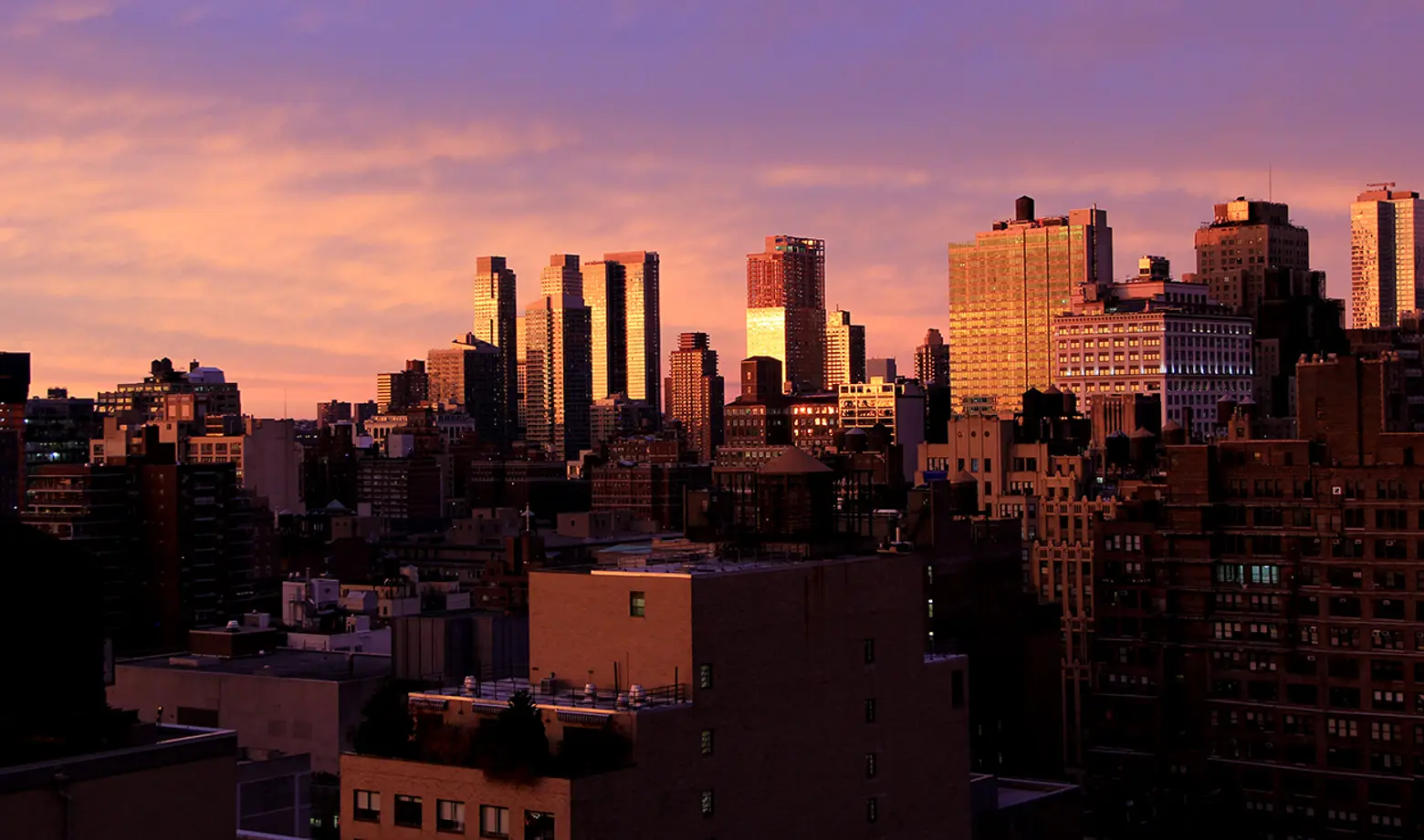 Manhattan Autumn Sunset, Skyline Silver Towers, Atelier, Midtown West Far West Side