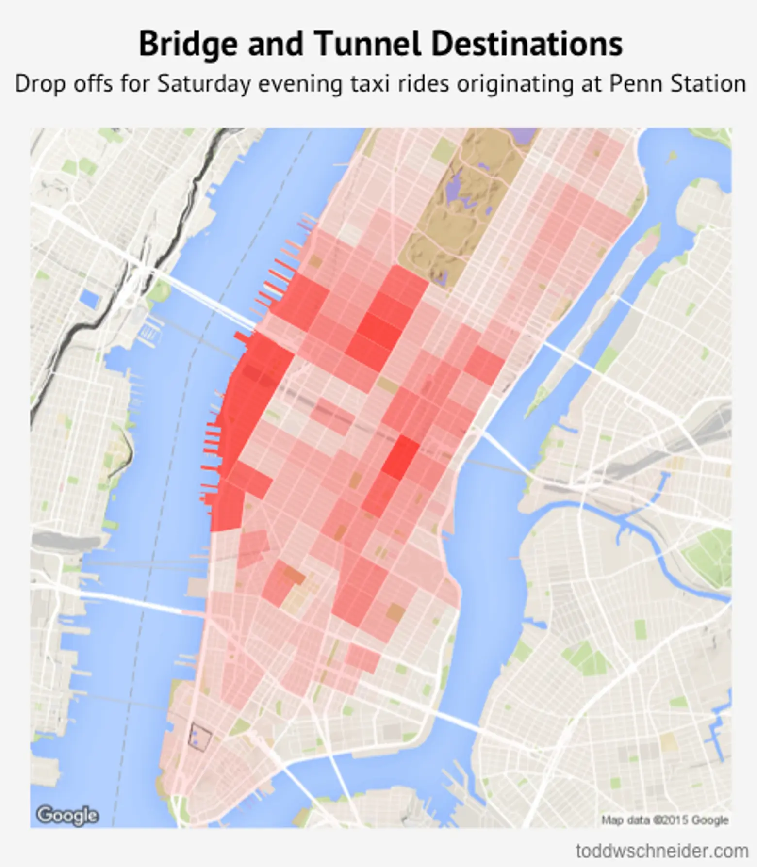 bridge and tunnel taxi trips, NYC taxi map