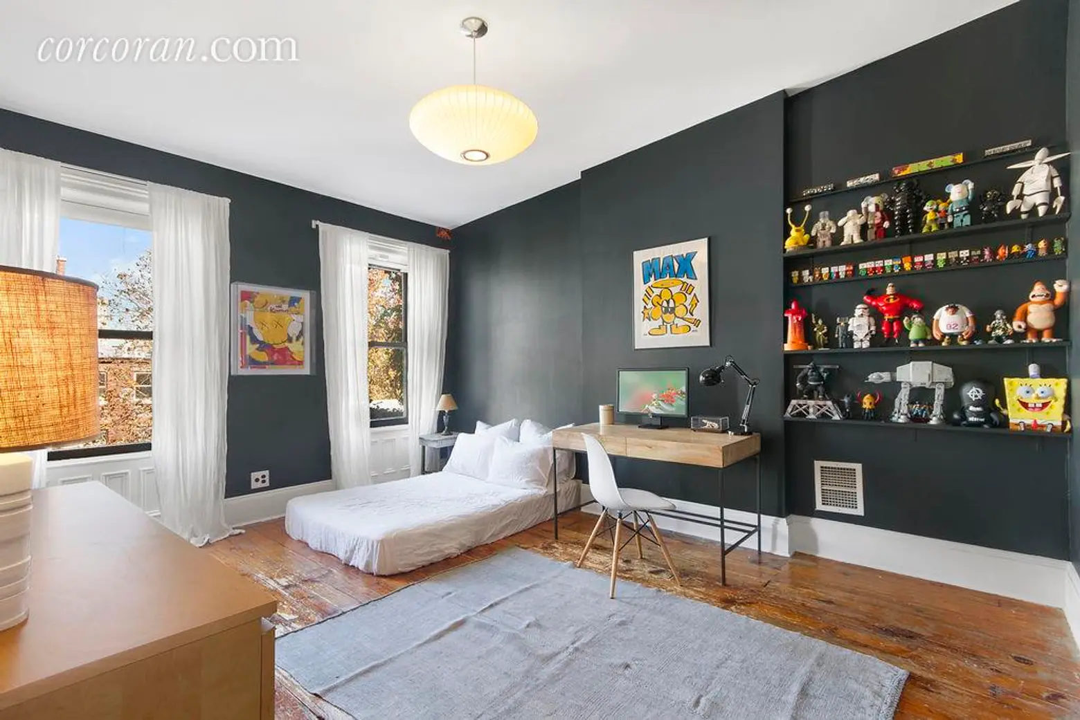 127 Park Place, bedroom, park slope, townhouse, three bedrooms, guest room 