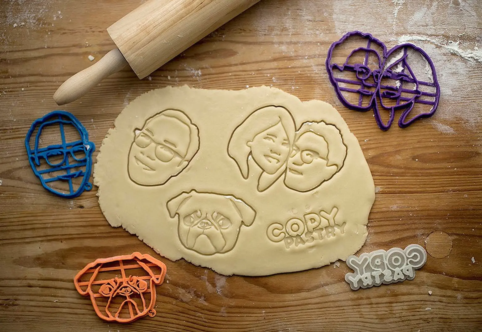 copypastry, custom cookie cutters, pet cookie cutter, portrait cookie cutter, 3D printing