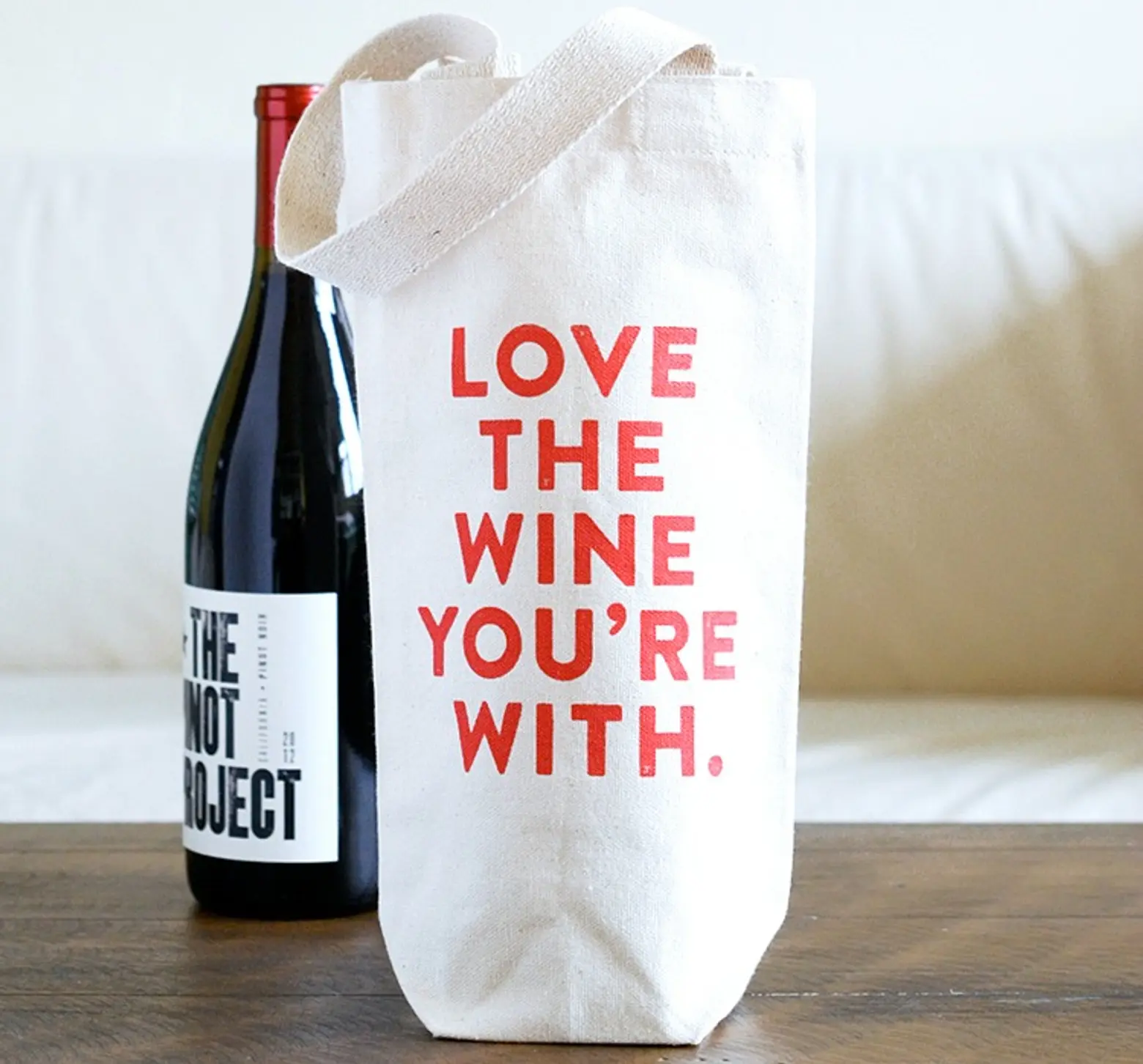 Love The Wine You're With wine tote, Diana Kuan, Plate & Pencil, wine totes
