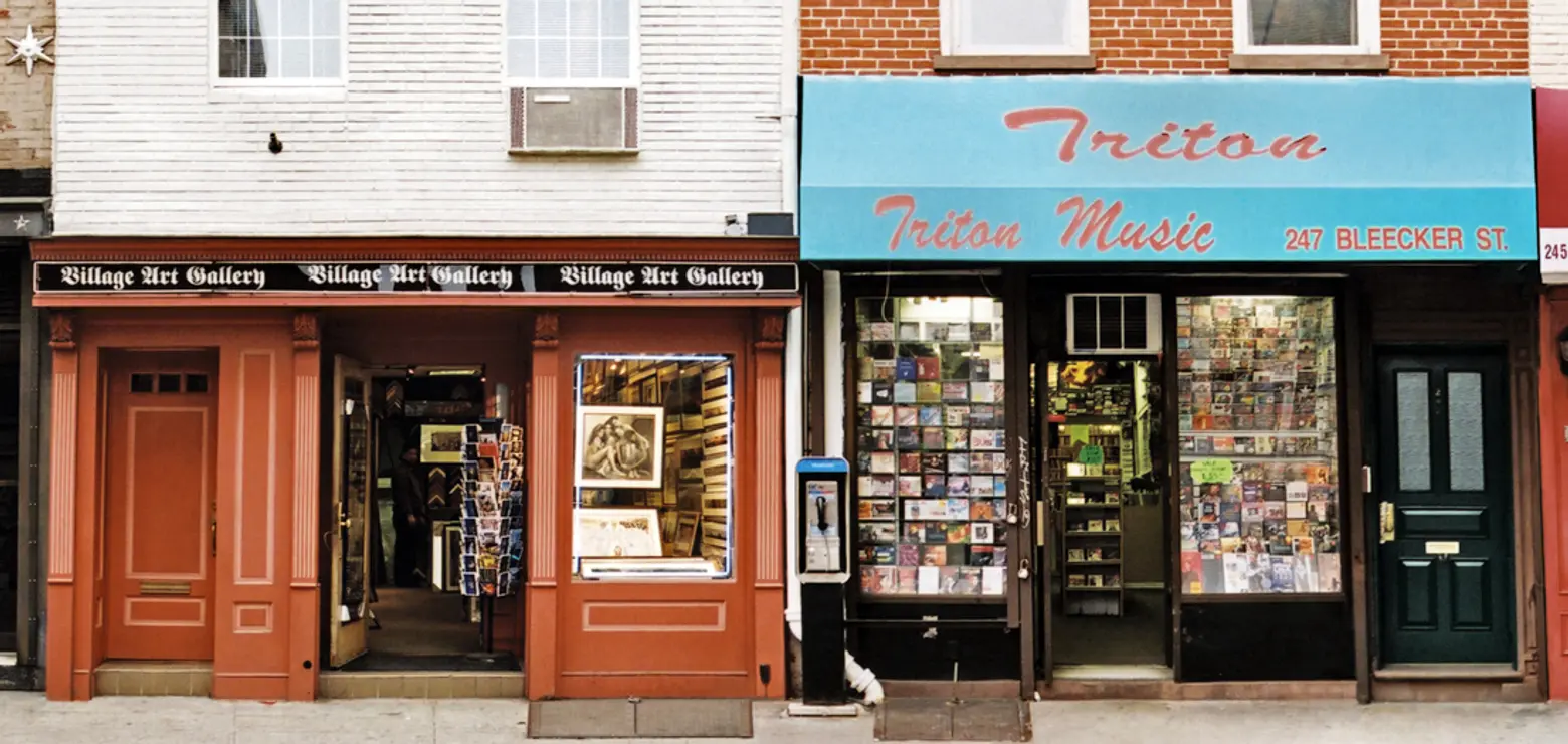 Village Art Gallery and TRITON MUSIC, NYC Signage