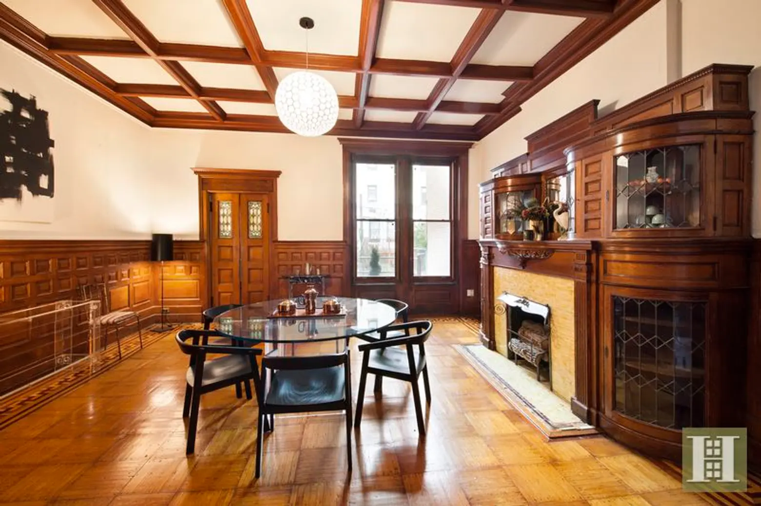 857 Carroll Street, Park Slope, dining room, fireplace, townhouse, matthew blesso
