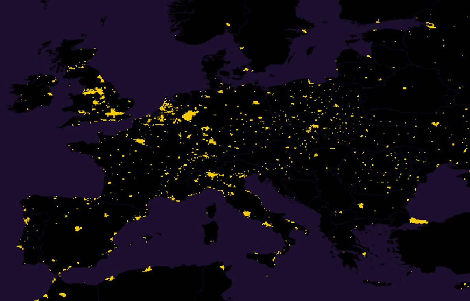 the world's population mapped europe