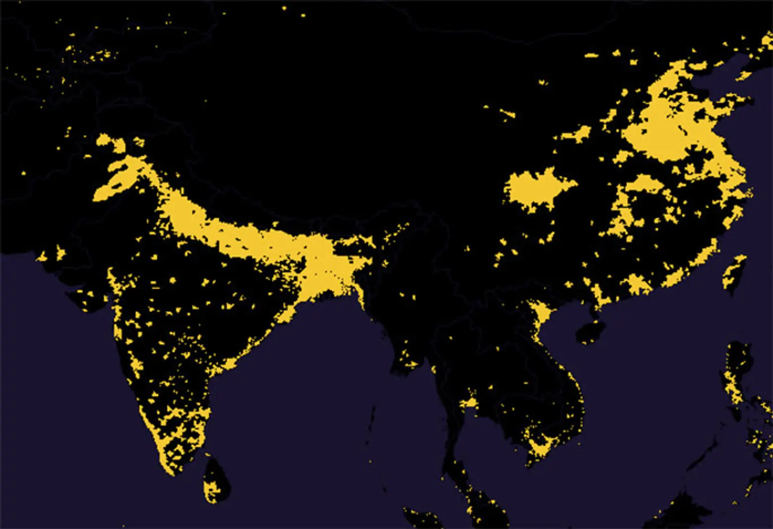 the world's population mapped