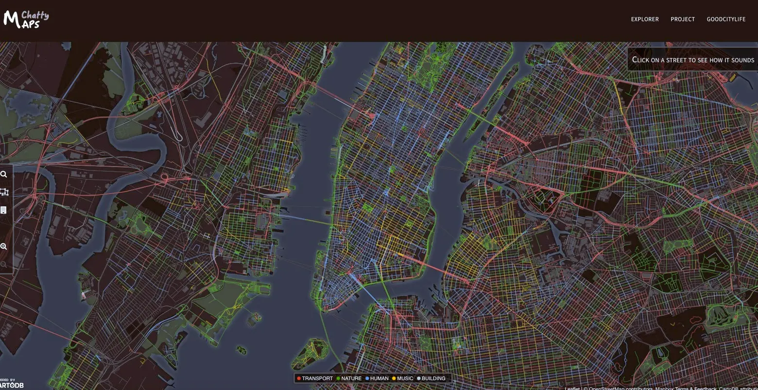 chatty map, maps, nyc sound map, nyc noise map, data visualization, new york city sounds, goodcitylife