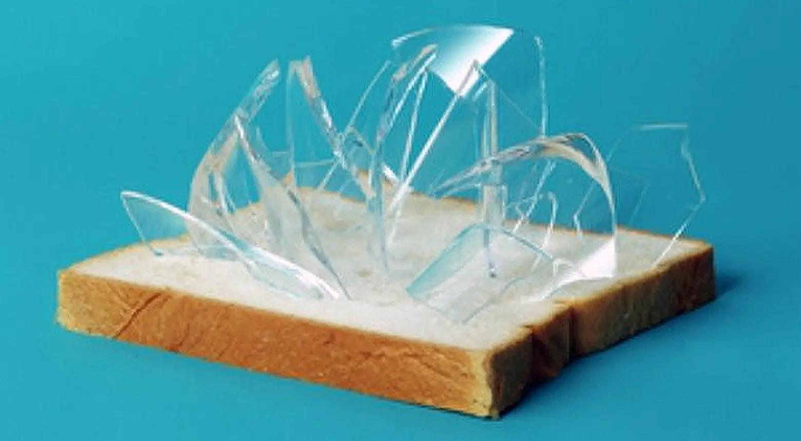 use bread to pick up glass