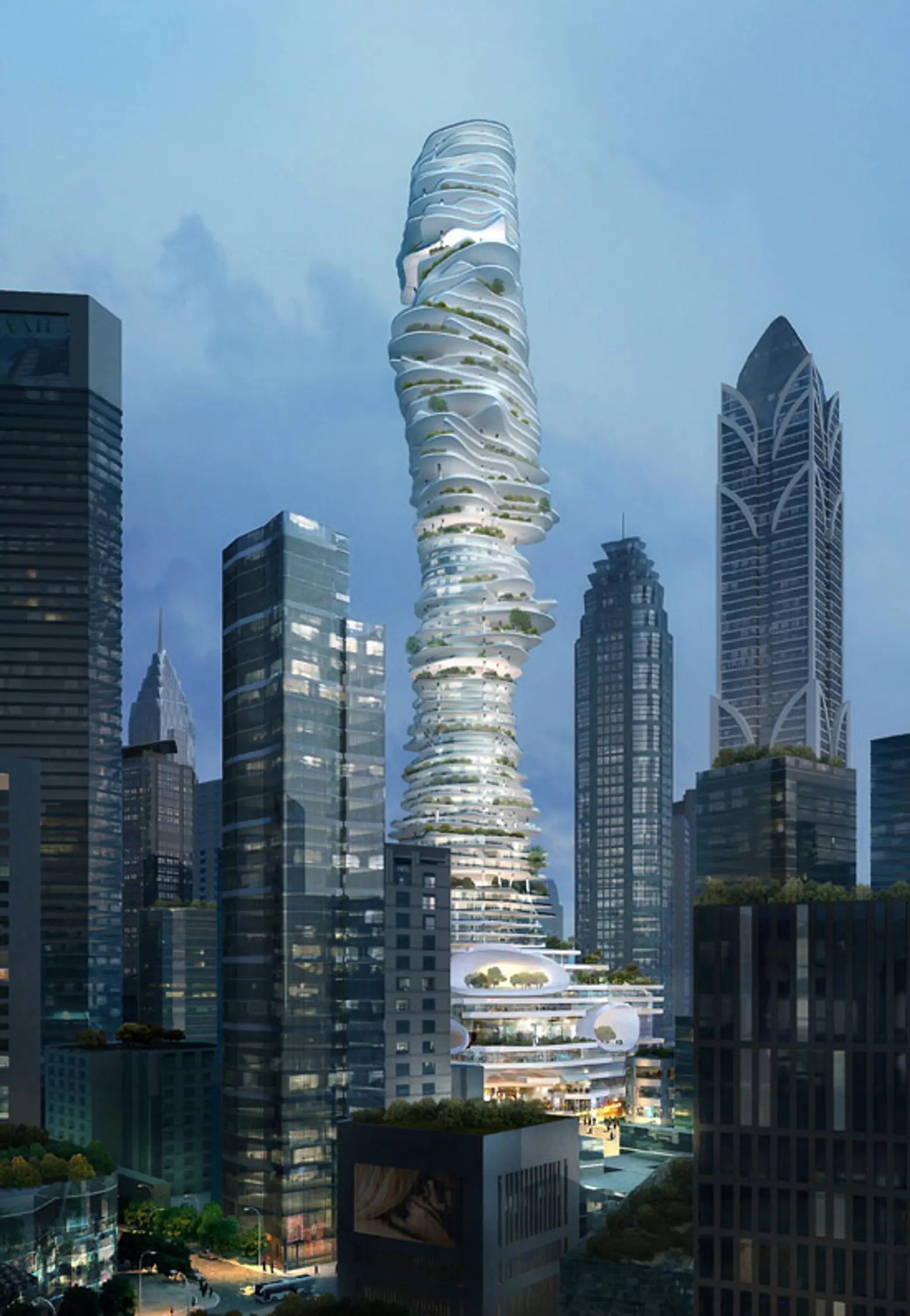The “Urban Forest” tower by MAD Architects in Chongqing, China         