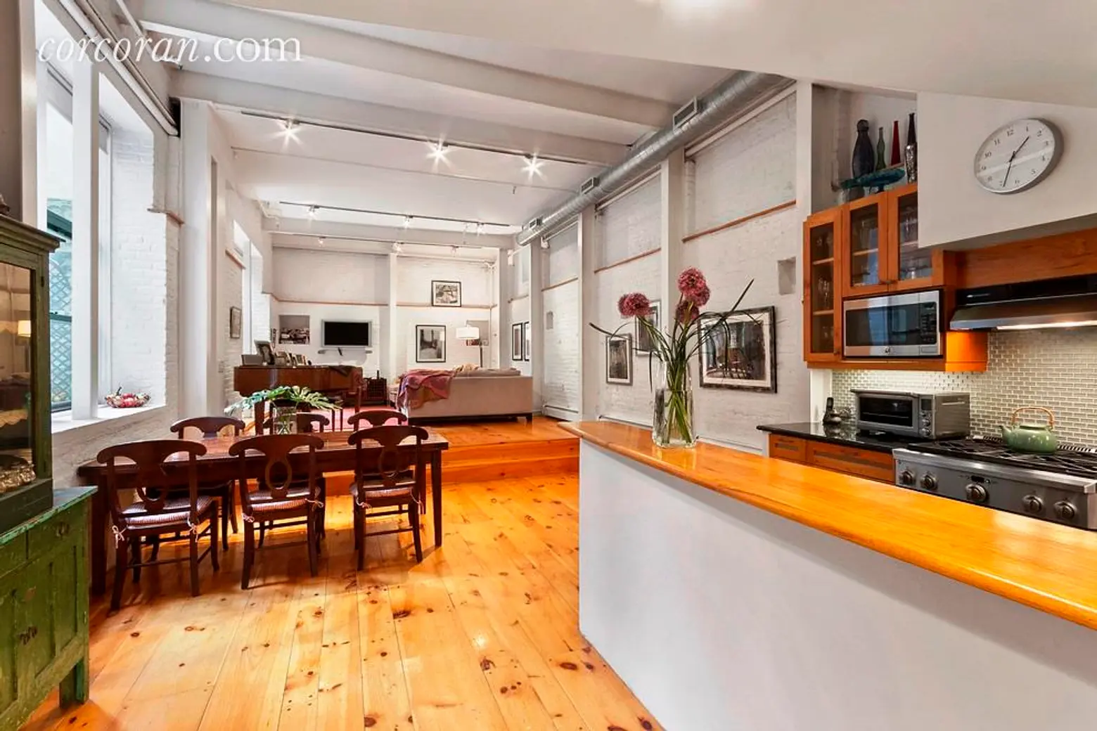 211 east 2nd street, the carriage house, rental, east village, dining room, kitchen