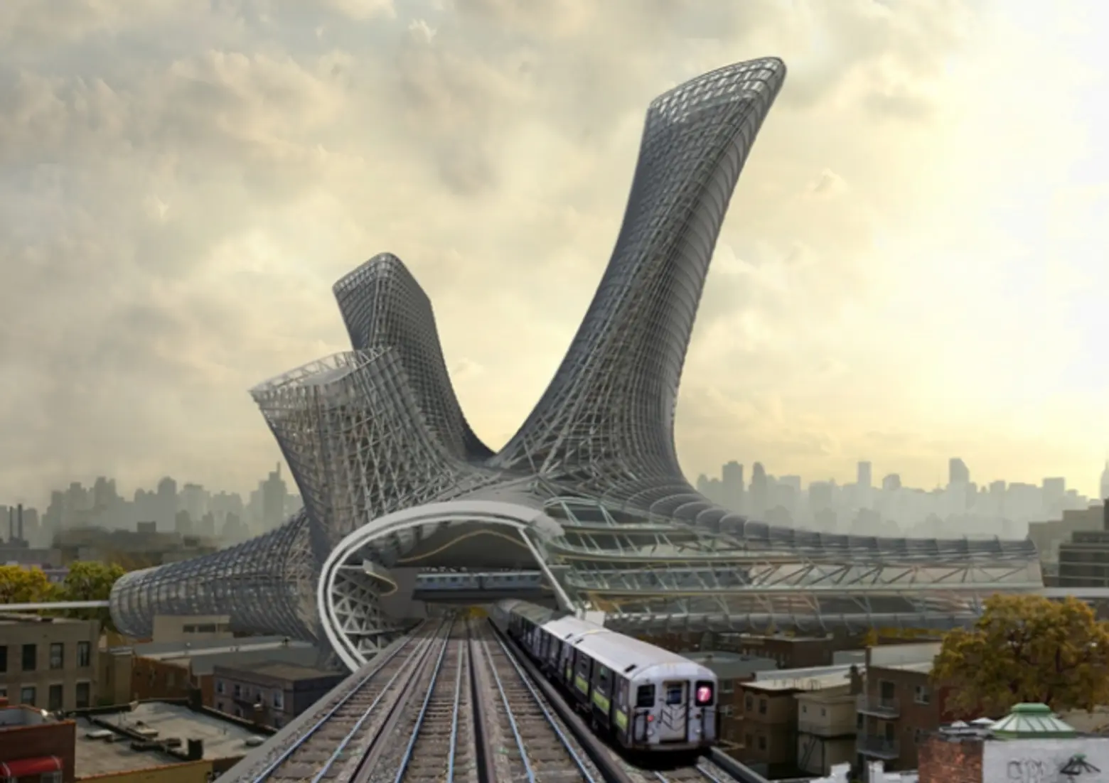 Amoeba-Shaped Transportation Hub Proposed for Queens