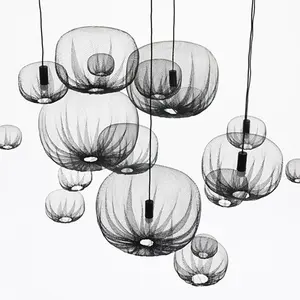 Nendo, Farming-net lights, minimalistic lights, agricultural net, knitted material, heat forming technique, Japanese design
