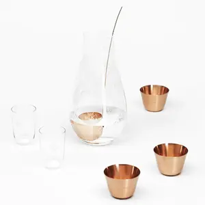 Formafantasma, Still collection, water purifying, engraved glass items, copper items, activated charcoal, J. & L. Lobmeyr, Design Academy of Eindhoven, Italian design