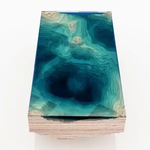 Duffy London, Christopher Duffy, Abyss Table, inspired by the ocean, fsc wood table, layered glass table,