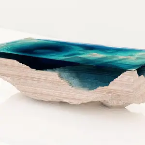 Duffy London, Christopher Duffy, Abyss Table, inspired by the ocean, fsc wood table, layered glass table,