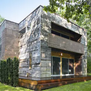 Bates Masi + Architects, House renovation, Long Island home, reclaimed cypress wood, Re-cover House, wooden home
