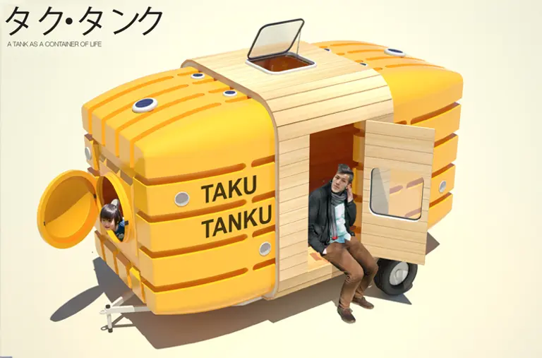 Stereotank’s Taku Tanku is a Floating Sleeping Shelter Made From Recycled Water Tanks
