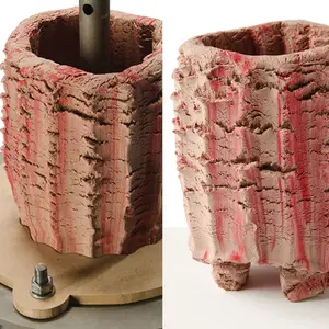 Floris Wubben, textured vases, Pressed Objects, epoxy resin, DIY press machine, Dutch design