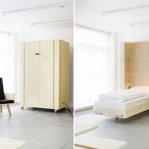 Atelierhouse Harry Thaler, Atelierhouse, Harry Thaler, murphy bed design, murphy designs, transportable furniture, moveable murphy furniture, Museum of Modern and Contemporary Art Museion in Bolzano, transforming furniture