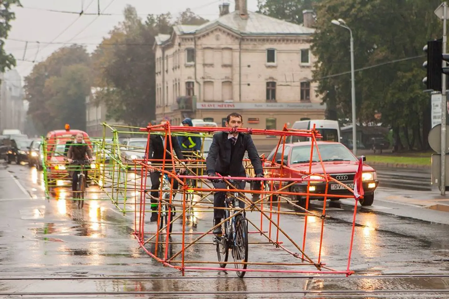 Bike Activists Demonstrate the Absurd Size of Cars for Single Drivers