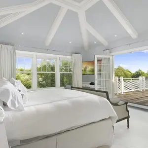 homes hamptons, famous homes for sale, tennis court hamptons, white bedroom