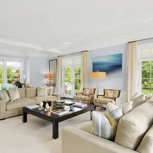 homes hamptons, famous homes for sale, tennis court hamptons, beach style furnishings