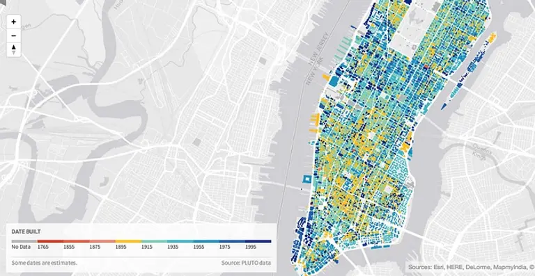 New Mapping Tool Urban Layers Tracks the Age of Every Building in Manhattan