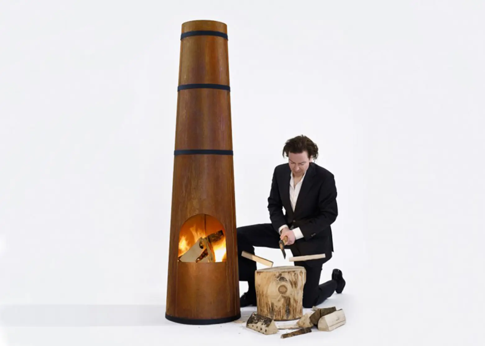 Frederik Roijé’s Smokestack Fireplace Is Inspired by Dutch Factories
