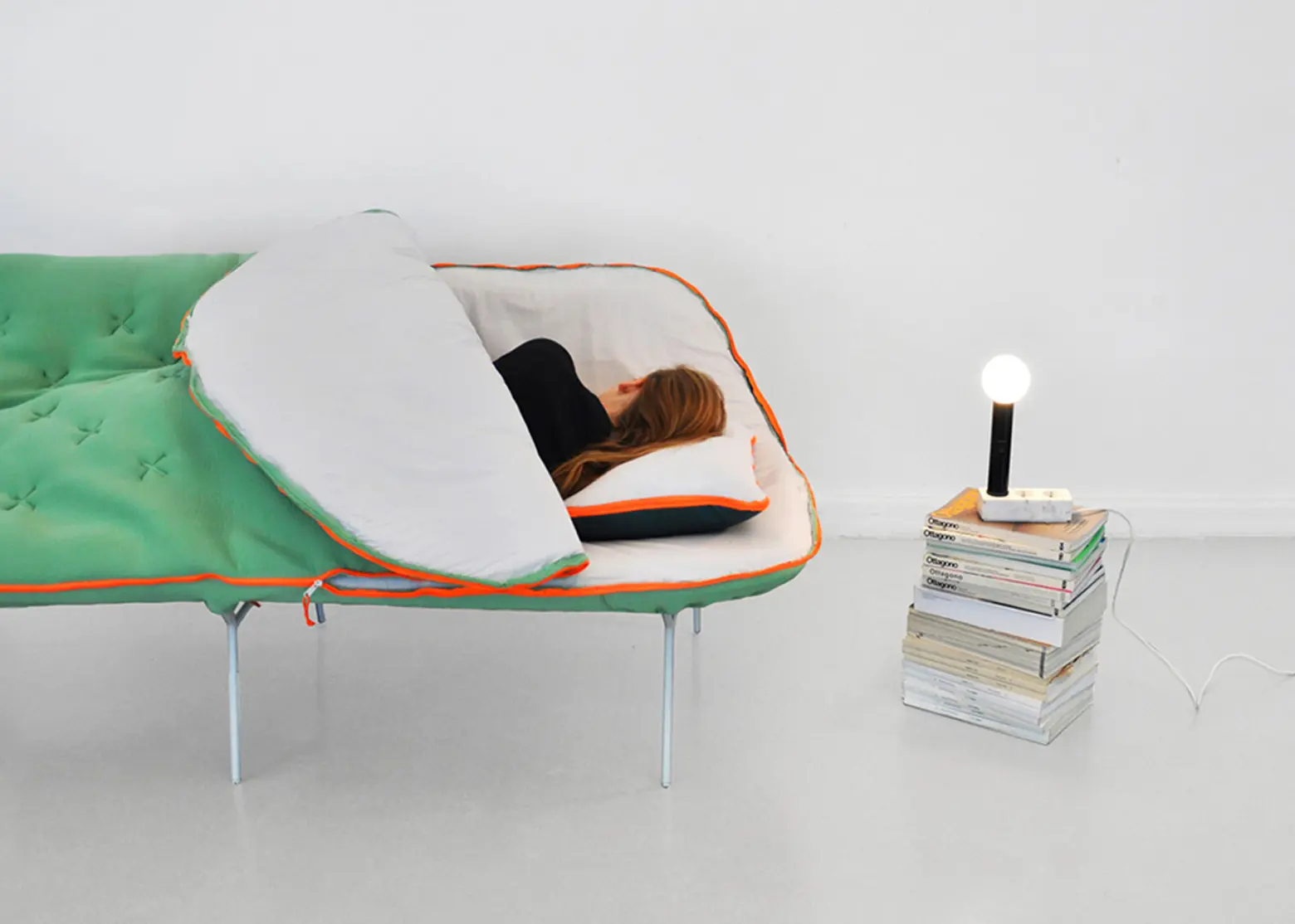 Nomadic Designer Stephanie Hornig’s Camp Daybed Is a Sleeping Bag on Legs