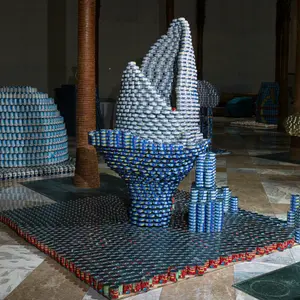SHARKNADO - Take a Bite out of Hunger by DeSimone Consulting Engineers, canstruction 2013, canstruction 2014, canstruction