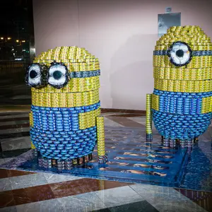 Despicable Hunger by Minions CanRise Perkins Eastman Harlem RBI, canstruction 2013, canstruction 2014, canstruction