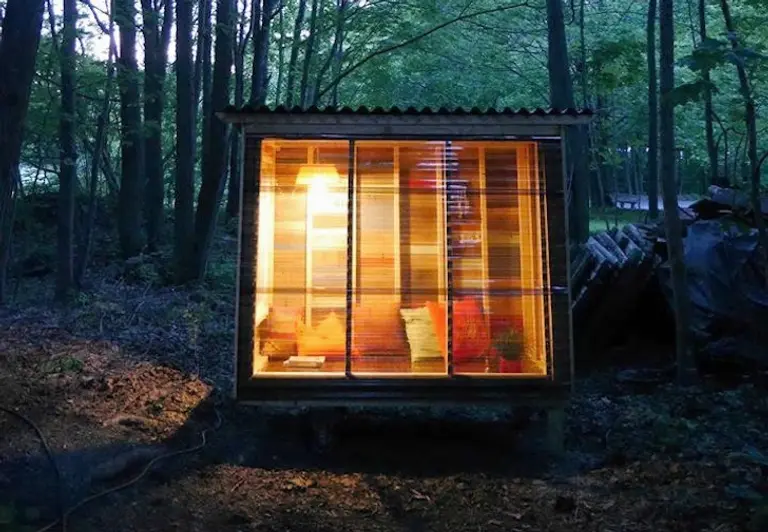 NYU Professor Builds Himself a Tiny Cabin Using Recycled and Salvaged Materials